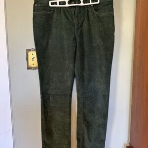 J. Crew Men's Dark Green Corduroy Slim Fit Pants